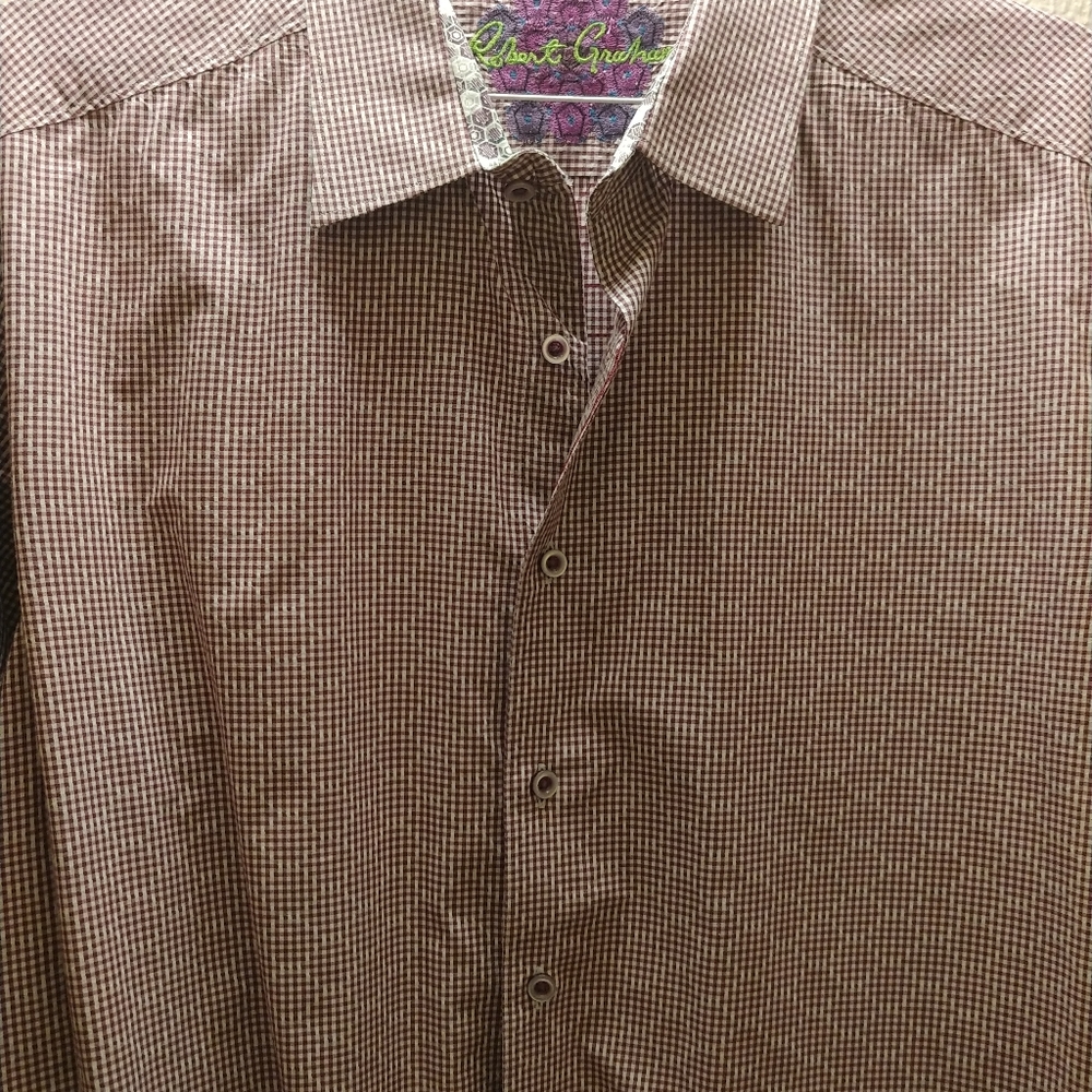 Robert Graham L/S button down Burgandy Red 2XL